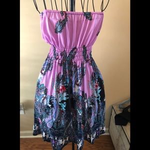 Basix of America Multi Color Paisley Dress Sz S